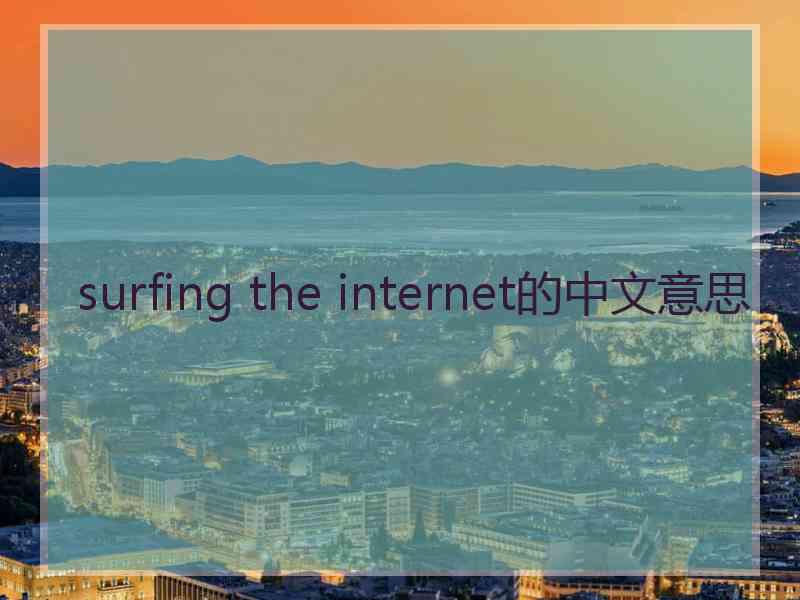 surfing the internet的中文意思