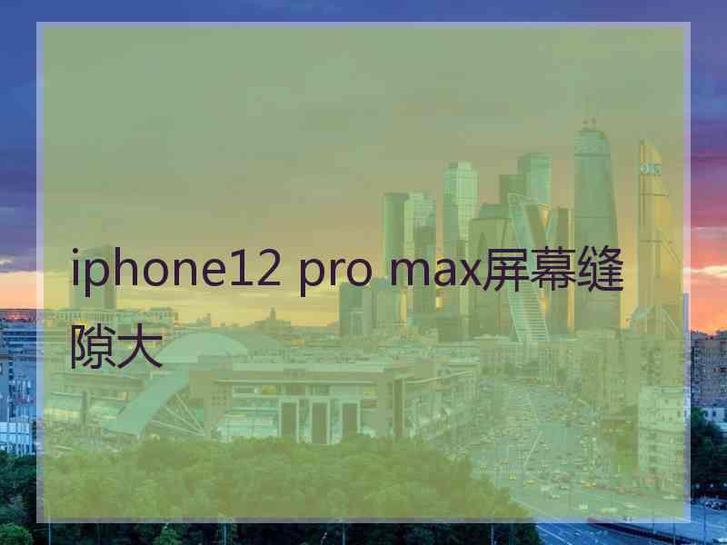 iphone12 pro max屏幕缝隙大