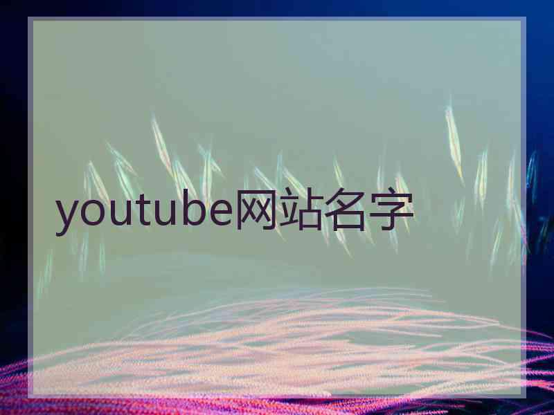 youtube网站名字