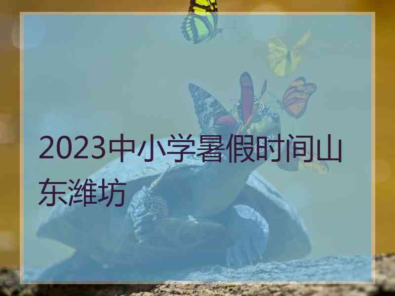 2023中小学暑假时间山东潍坊