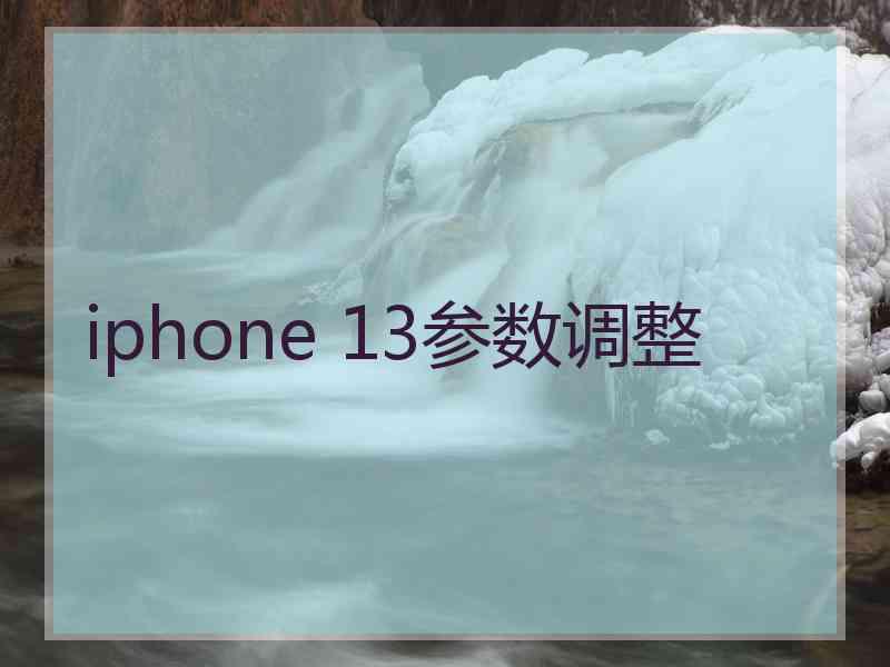 iphone 13参数调整