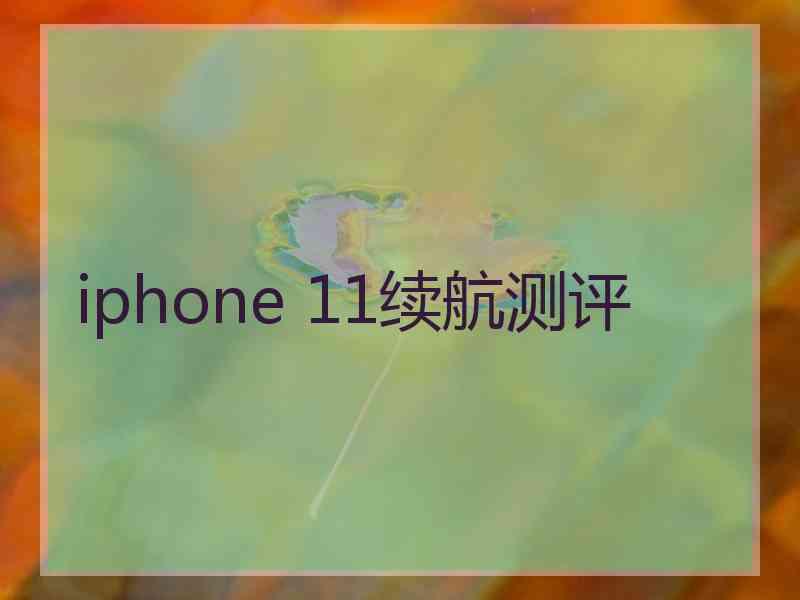 iphone 11续航测评