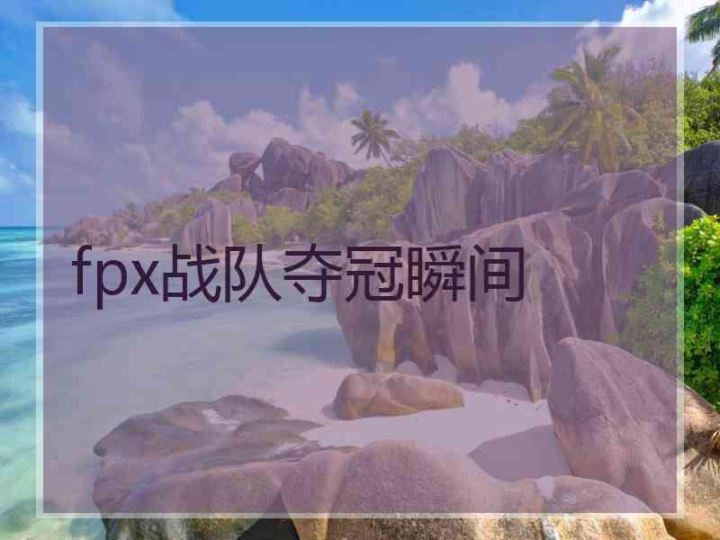 fpx战队夺冠瞬间