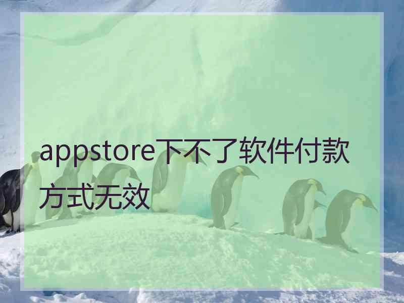 appstore下不了软件付款方式无效