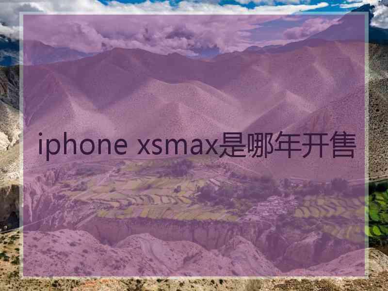 iphone xsmax是哪年开售