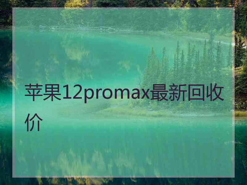 苹果12promax最新回收价