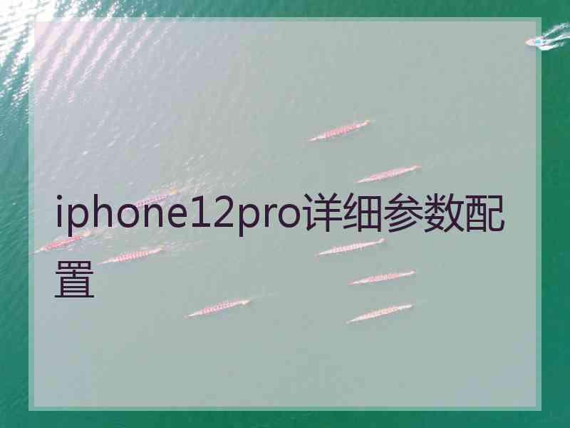 iphone12pro详细参数配置