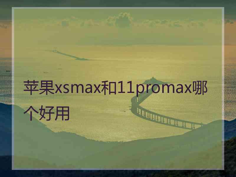 苹果xsmax和11promax哪个好用