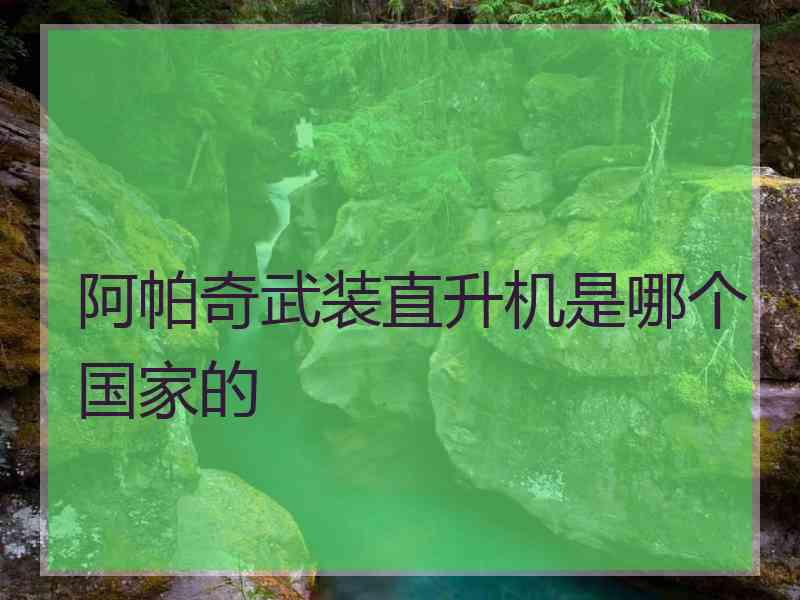 阿帕奇武装直升机是哪个国家的