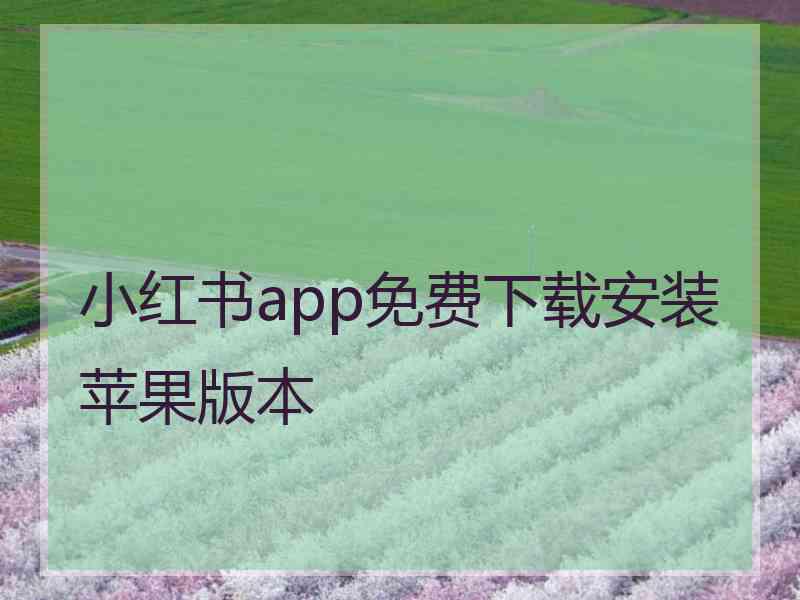 小红书app免费下载安装苹果版本