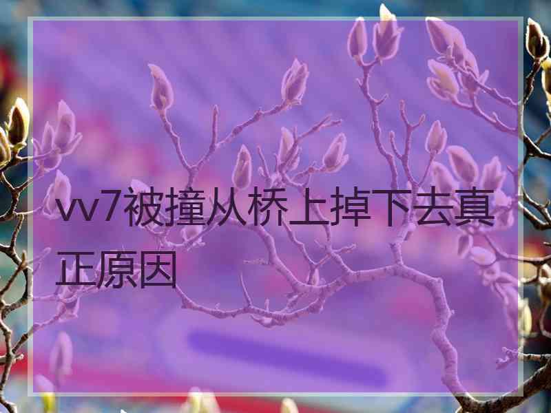 vv7被撞从桥上掉下去真正原因