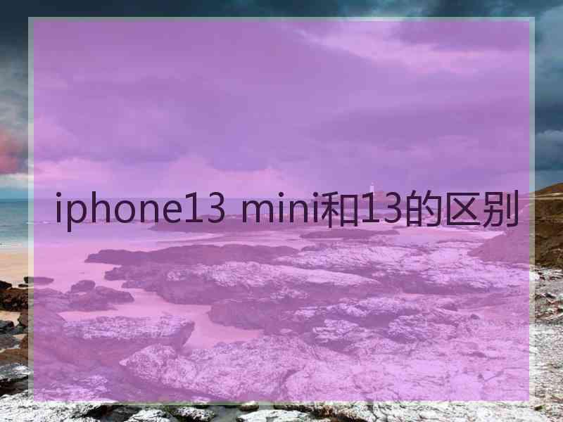 iphone13 mini和13的区别