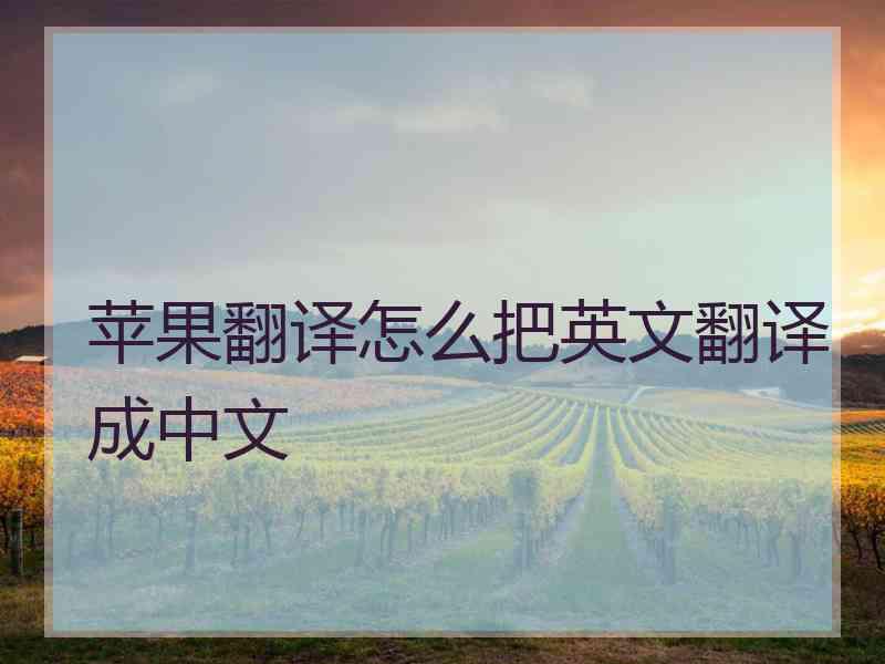 苹果翻译怎么把英文翻译成中文