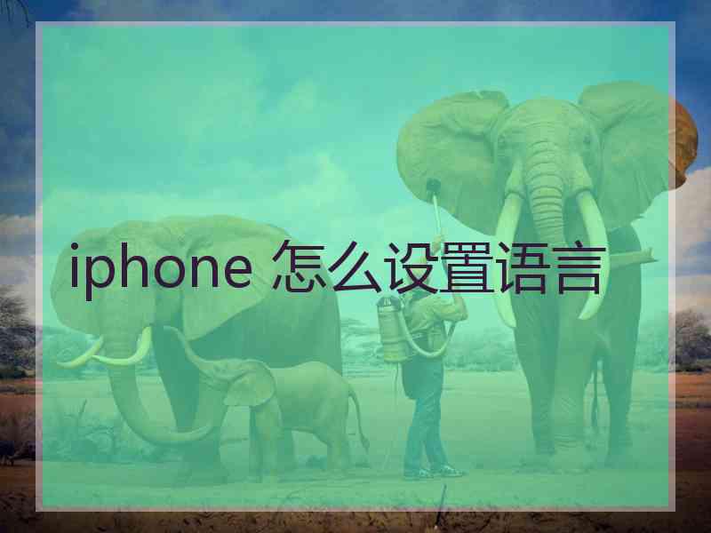 iphone 怎么设置语言