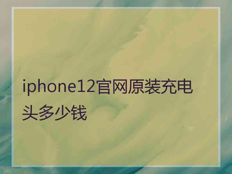 iphone12官网原装充电头多少钱