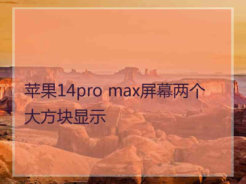 苹果14pro max屏幕两个大方块显示