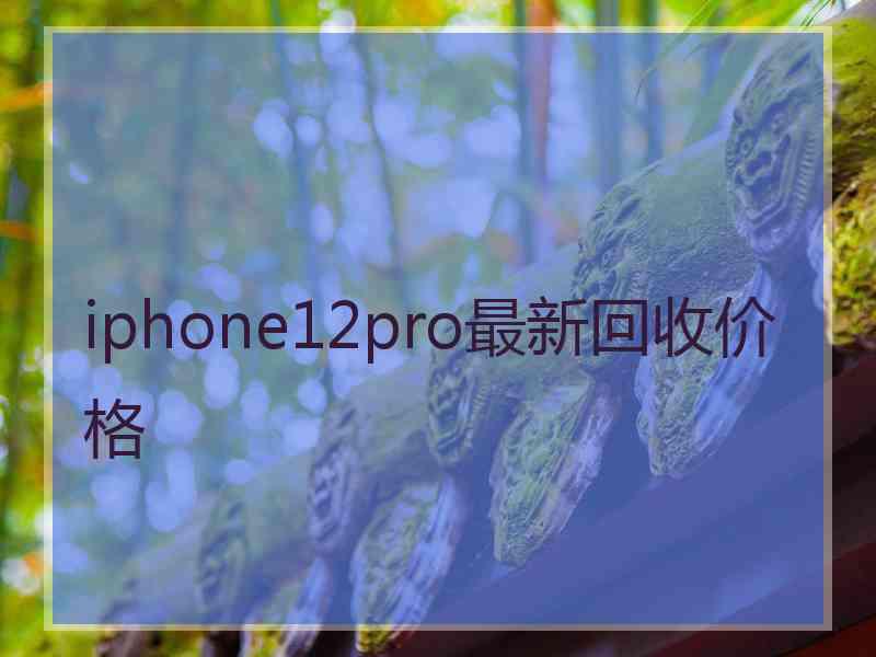 iphone12pro最新回收价格