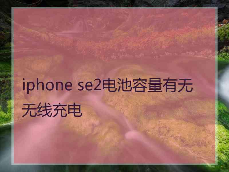 iphone se2电池容量有无无线充电