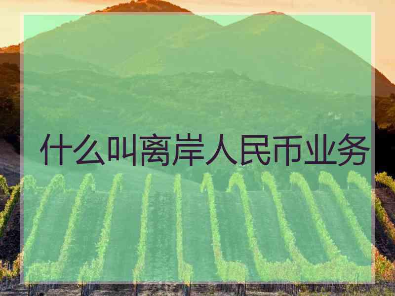 什么叫离岸人民币业务