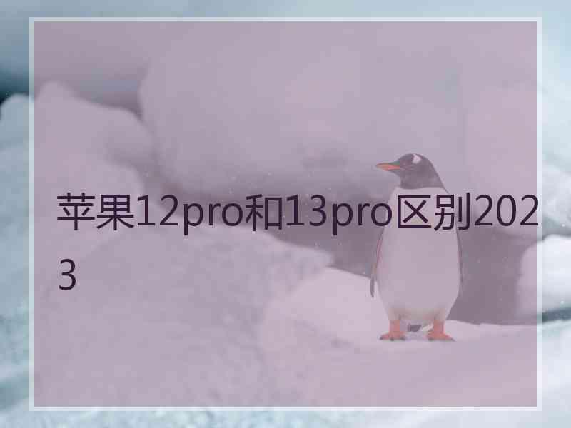 苹果12pro和13pro区别2023