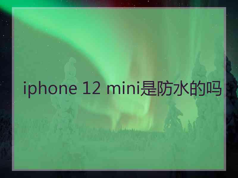 iphone 12 mini是防水的吗