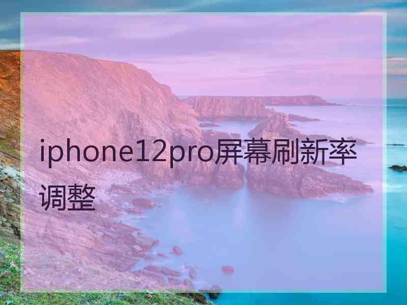 iphone12pro屏幕刷新率调整