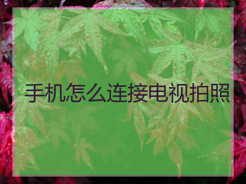 手机怎么连接电视拍照