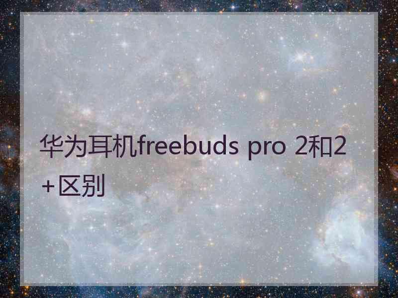 华为耳机freebuds pro 2和2+区别