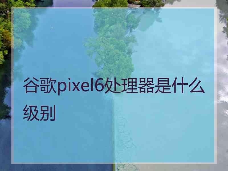 谷歌pixel6处理器是什么级别