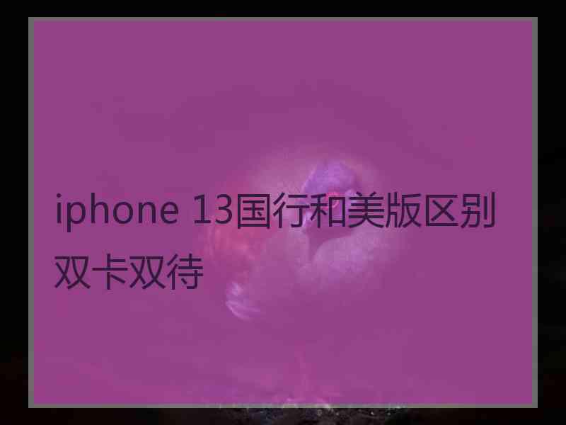 iphone 13国行和美版区别双卡双待