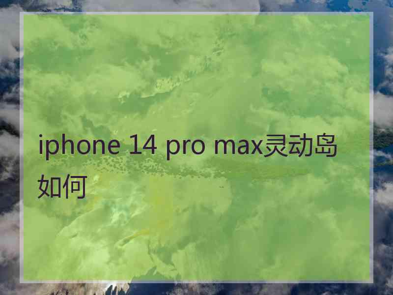 iphone 14 pro max灵动岛如何