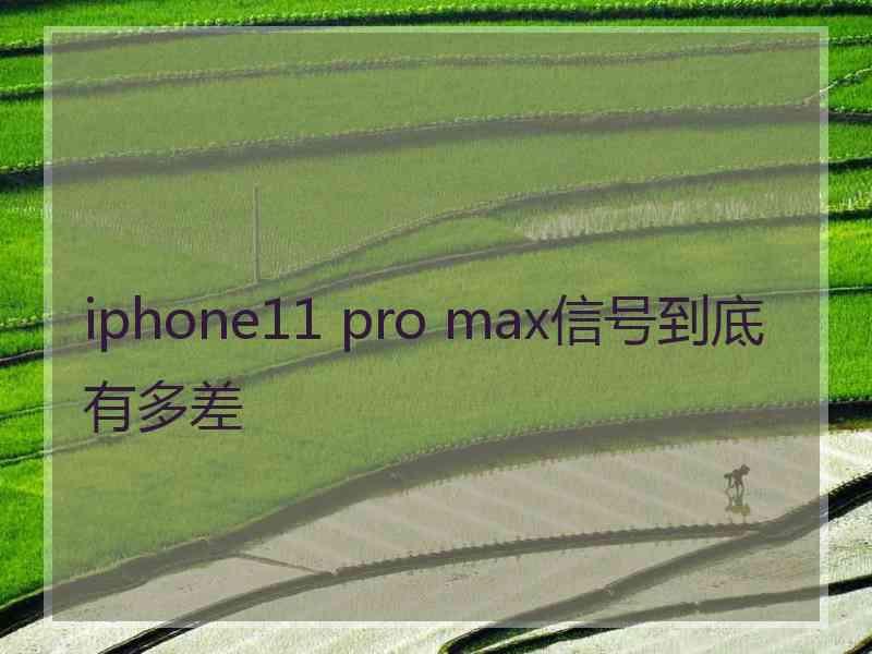 iphone11 pro max信号到底有多差