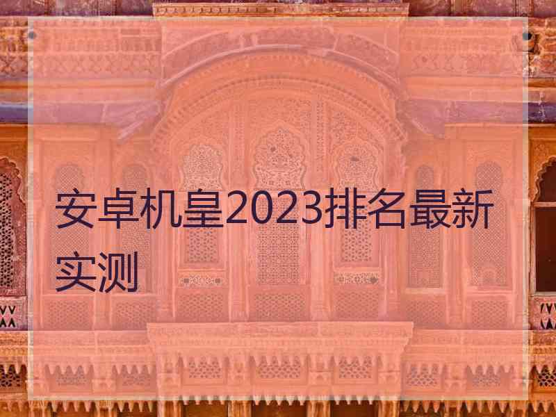 安卓机皇2023排名最新实测