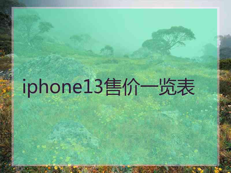 iphone13售价一览表