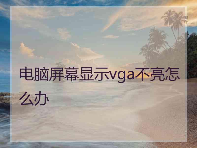 电脑屏幕显示vga不亮怎么办