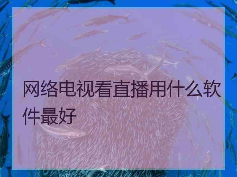 网络电视看直播用什么软件最好