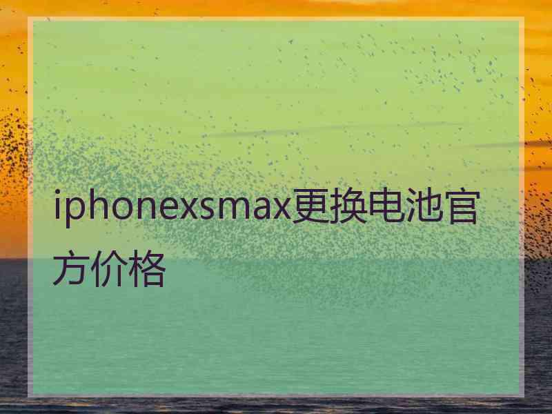 iphonexsmax更换电池官方价格