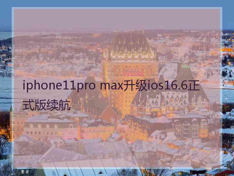 iphone11pro max升级ios16.6正式版续航