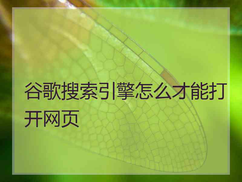 谷歌搜索引擎怎么才能打开网页