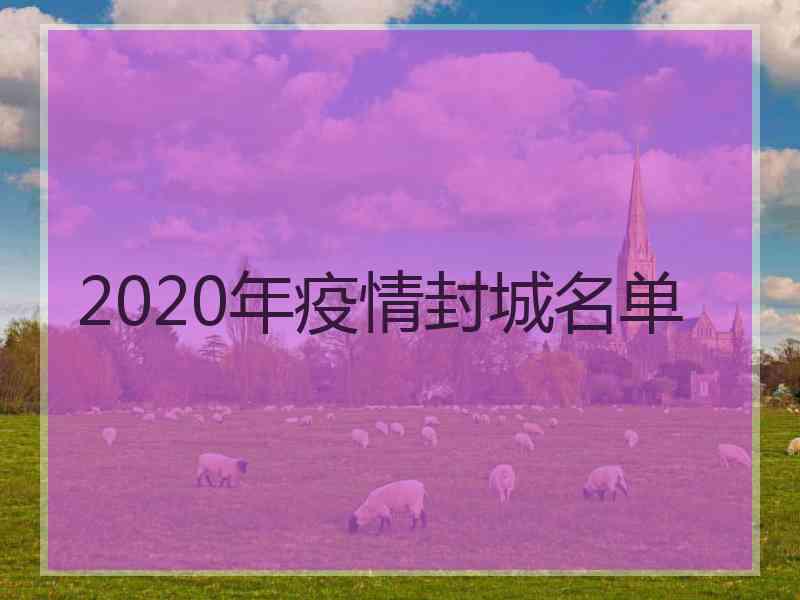 2020年疫情封城名单