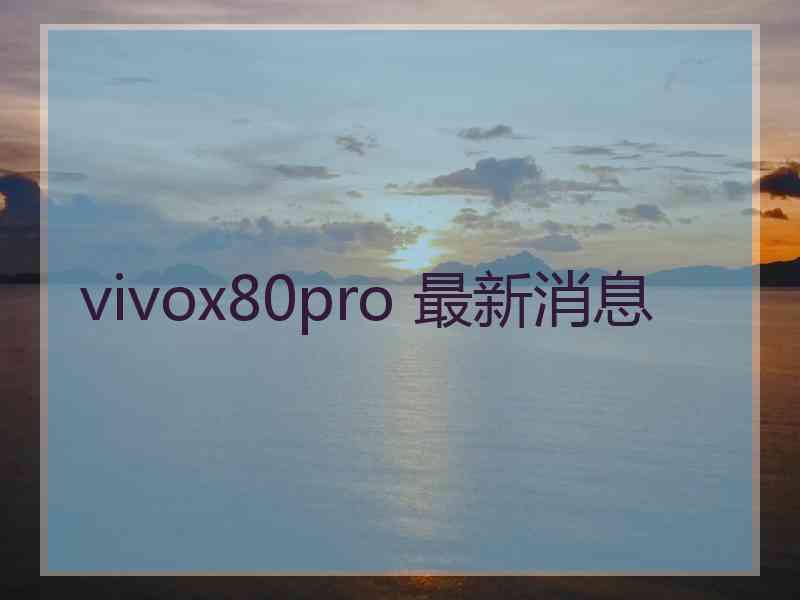 vivox80pro 最新消息