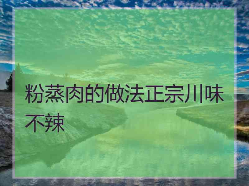 粉蒸肉的做法正宗川味不辣