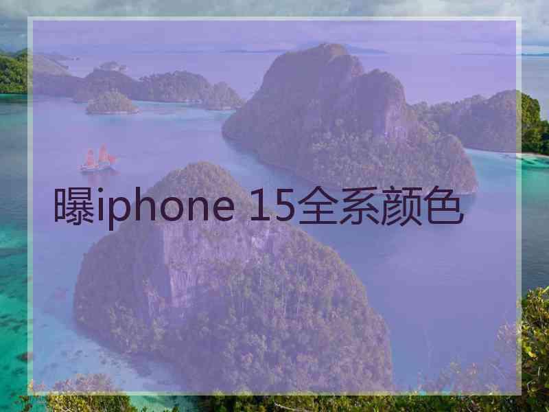 曝iphone 15全系颜色