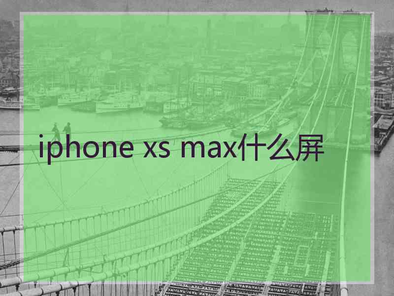 iphone xs max什么屏