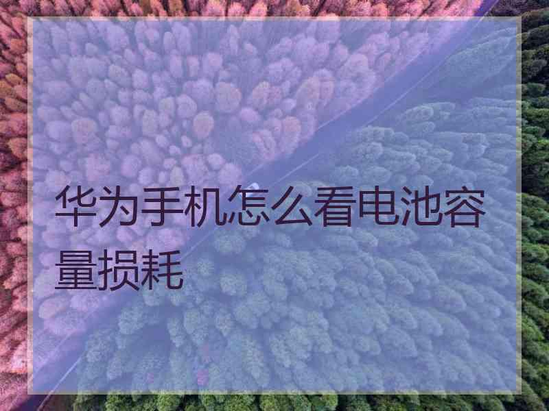 华为手机怎么看电池容量损耗