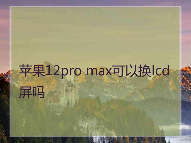 苹果12pro max可以换lcd屏吗