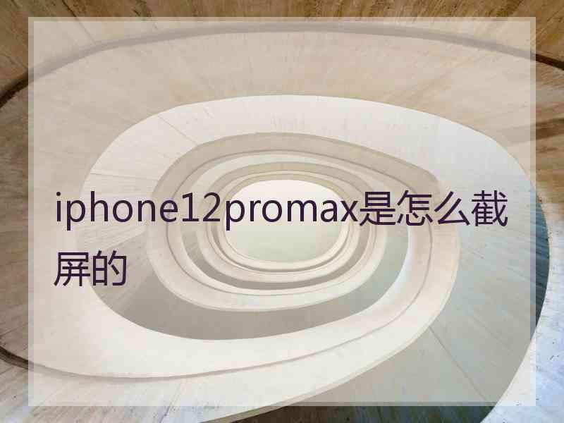 iphone12promax是怎么截屏的