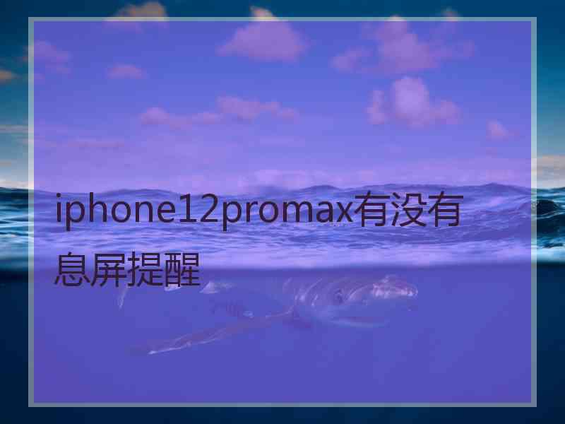 iphone12promax有没有息屏提醒