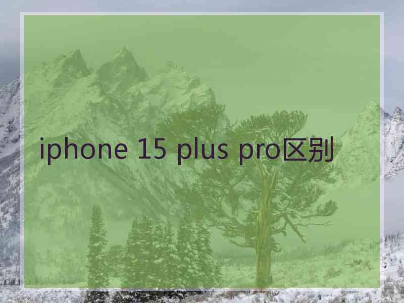 iphone 15 plus pro区别