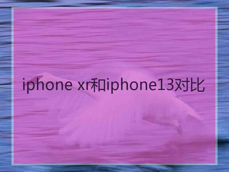 iphone xr和iphone13对比